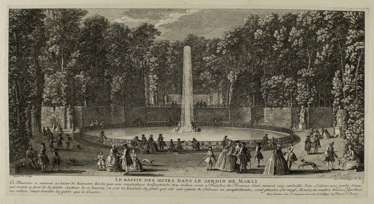 The Basin of the Muses in the Garden of Marli by Jacques Rigaud