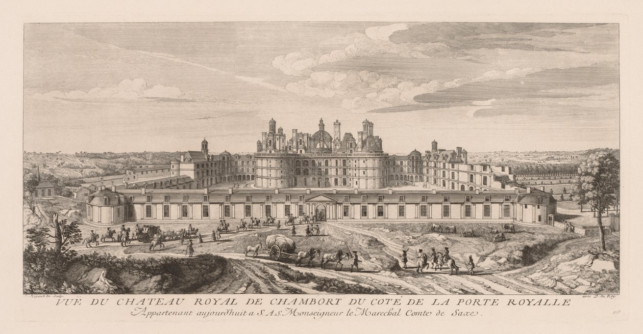 View of the Royal Château of Chambord, from the side of the Royal Gate by Jacques Rigaud