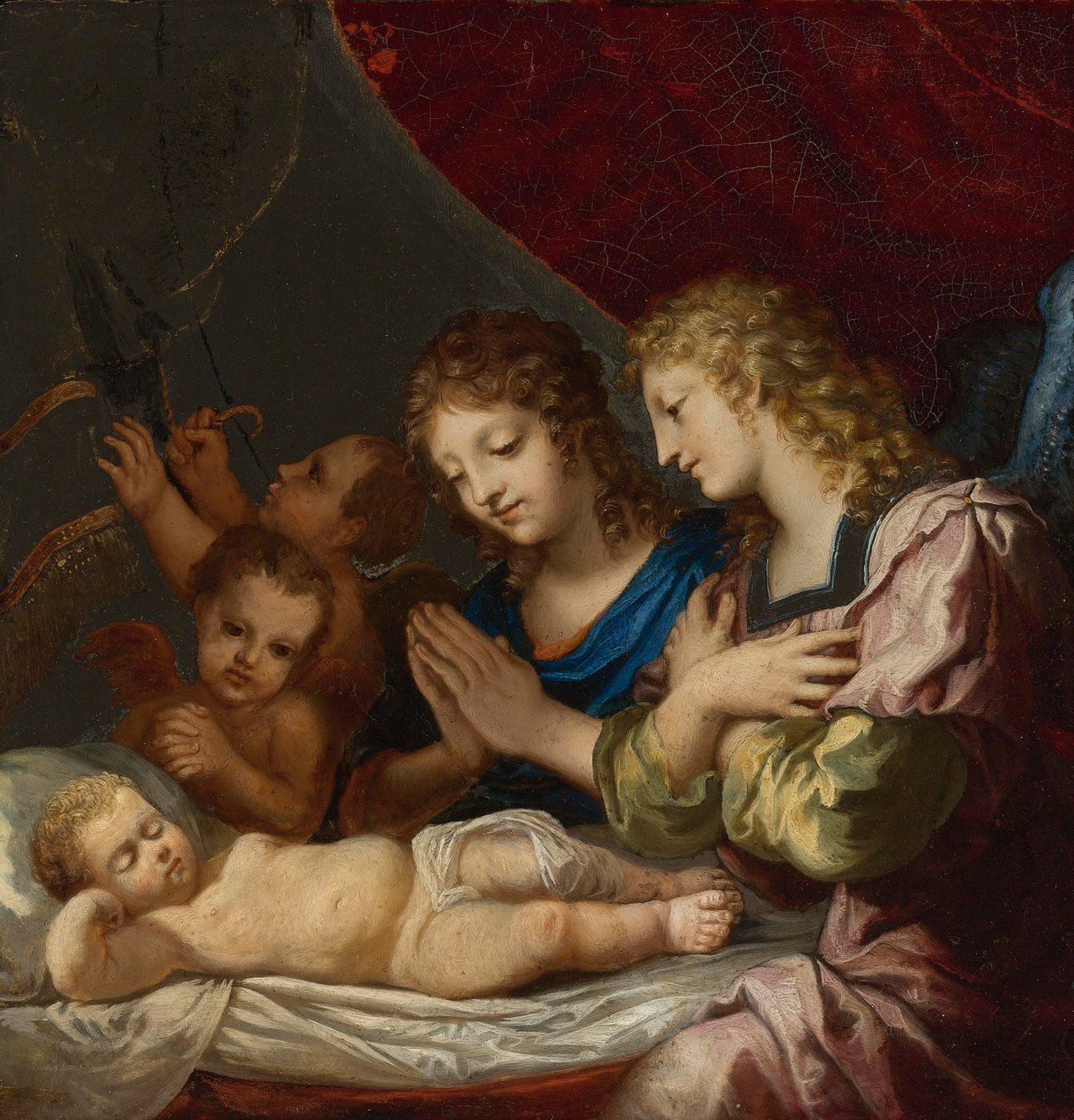 Angels Adoring the Sleeping Christ by Jacques Stella