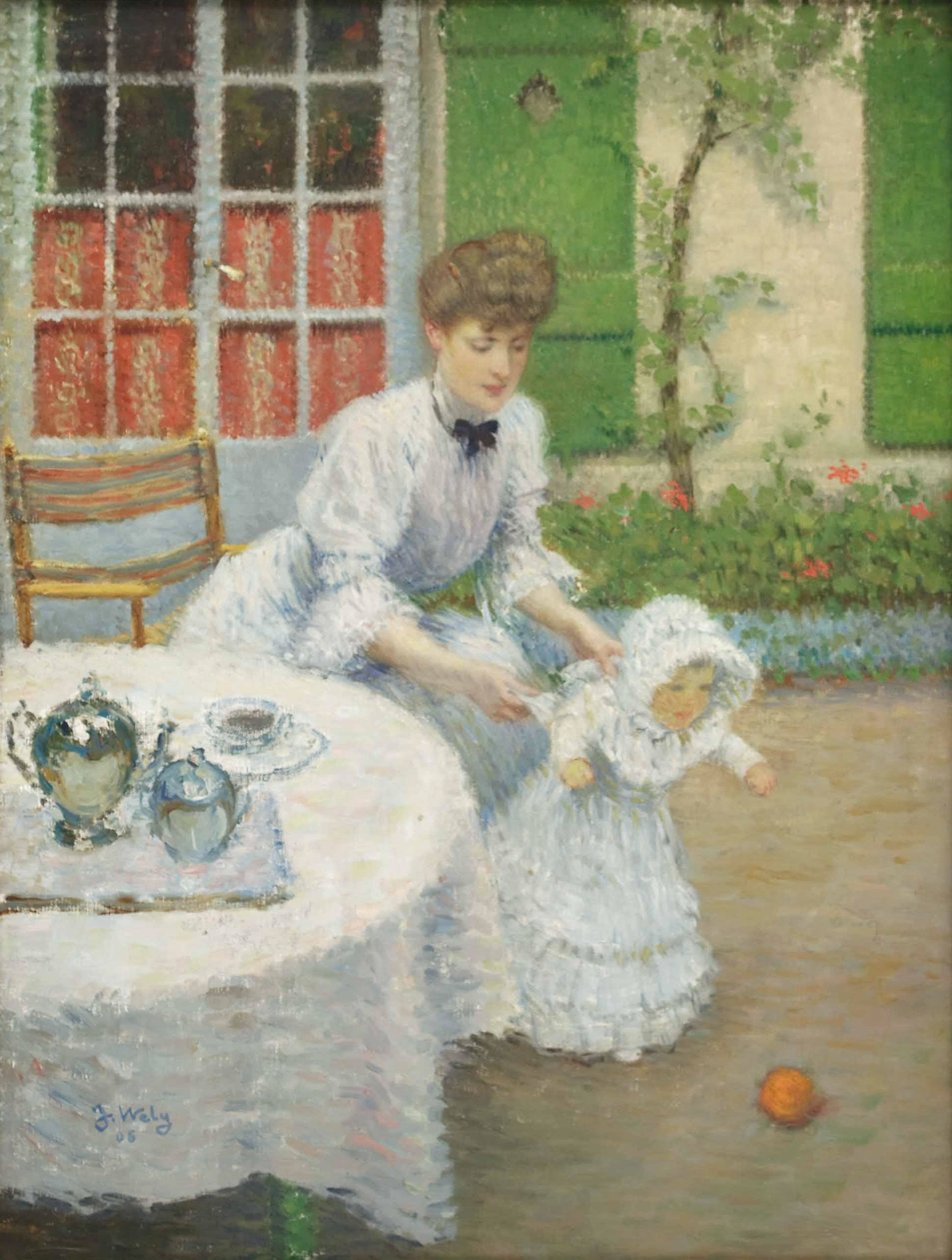 Mother with Girl Playing Ball, 1906 by Jacques Wely