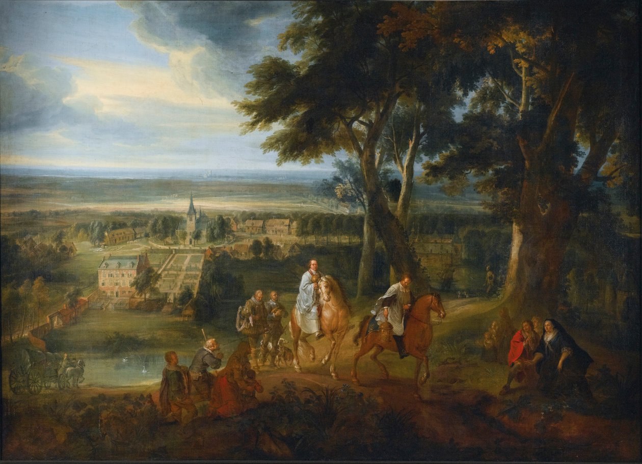 Rudolf of Habsburg handing over his horse to a priest delivering the viaticum, c.1613-86 by Jacques d