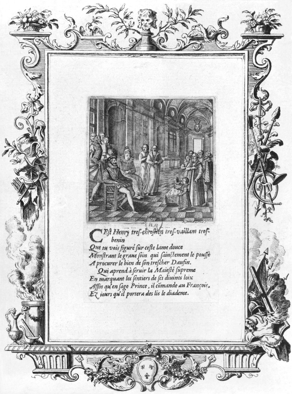 Henri IV King of France and Navarre teaching the Dauphin Louis de France, future Louis XIII by Jacques de Fornazeris