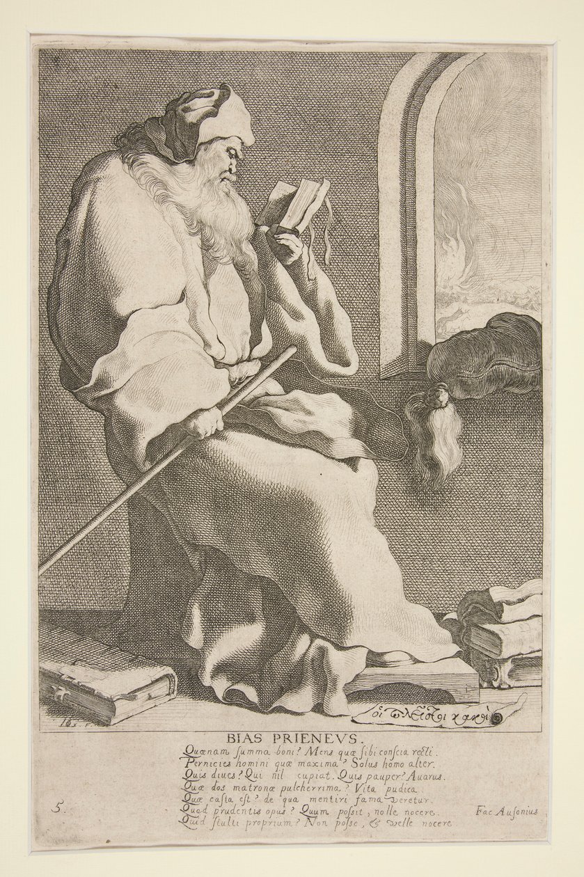 Bias Prieneus, #5 from the series The Seven Wise Men of Greece by Jacques de Gheyn III