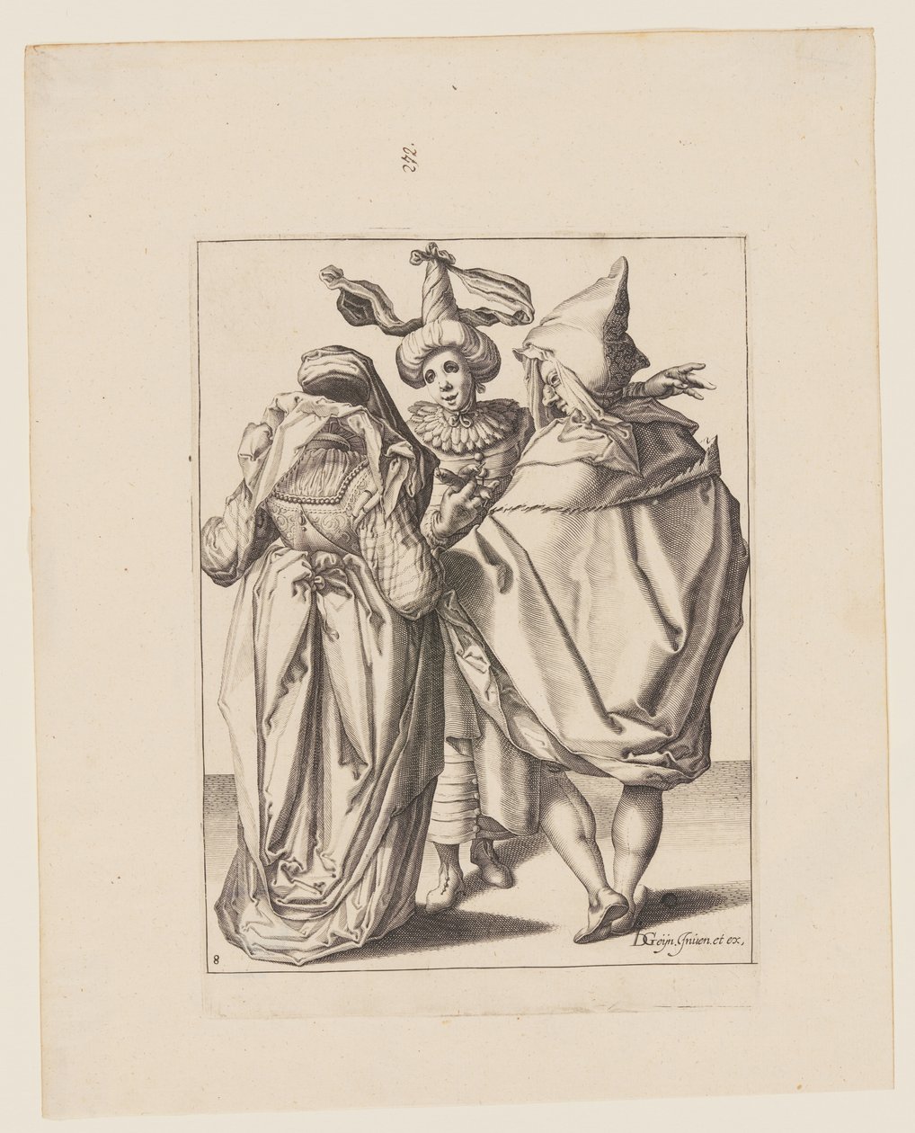 A Couple Addressing a Gesticulating Young Man, from The Masquerades by Jacques de Gheyn II
