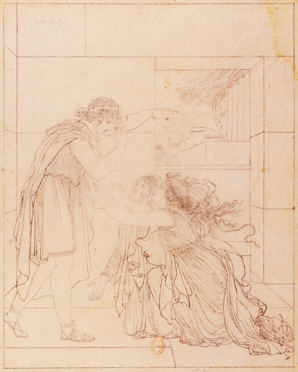 Andromaque at Feet of Pyrrhus, Illustration for Andromaque by Jean Racine by Jacques de Seve