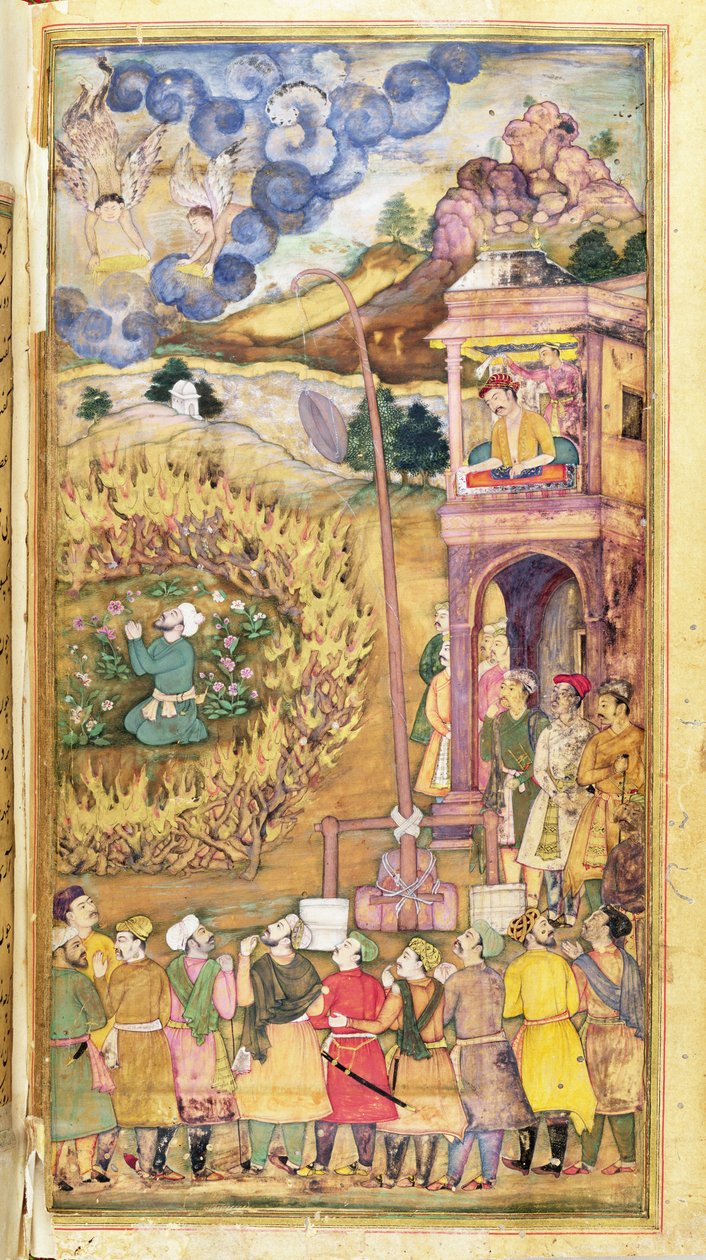 Ibrahim Khalil Praying Within a Circle of Blazing Logs, from the Garden of Truth by Jaganath
