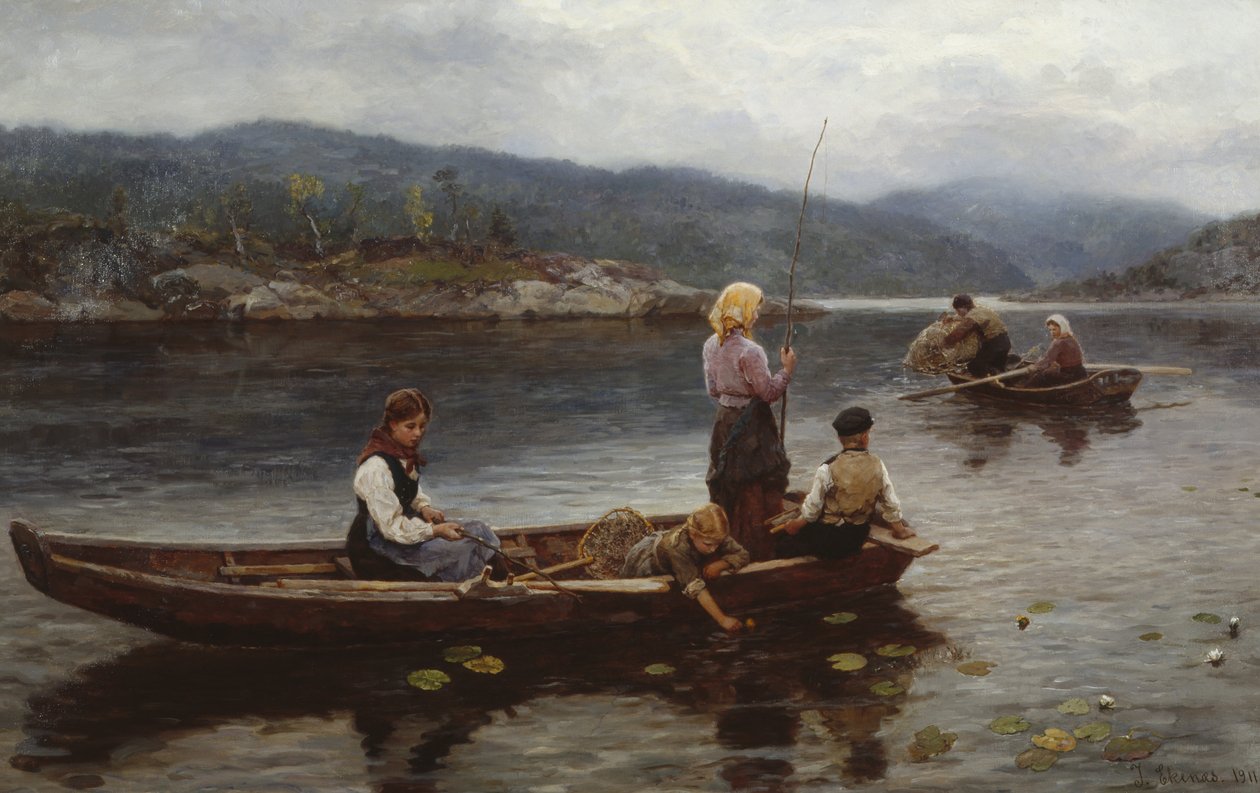 People fishing at the lake by Jahn Ekenaes