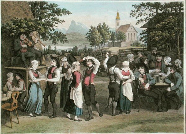 Austrian Village Dance, illustration from 
