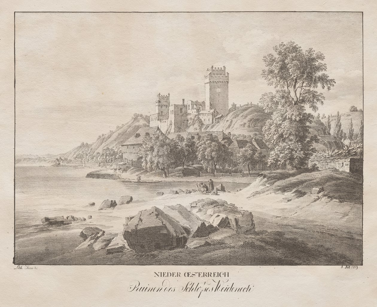 Lower Austria, Ruins of Weideneck Castle by Jakob Alt