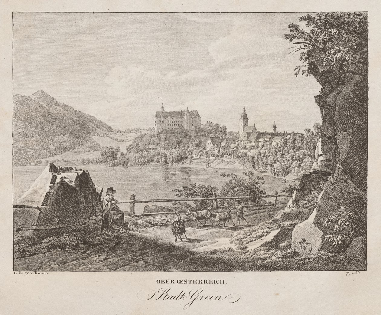 Upper Austria, Town of Grein by Jakob Alt
