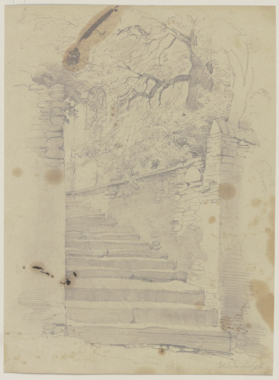 Old Stairs Surrounded by Trees by Jakob Becker