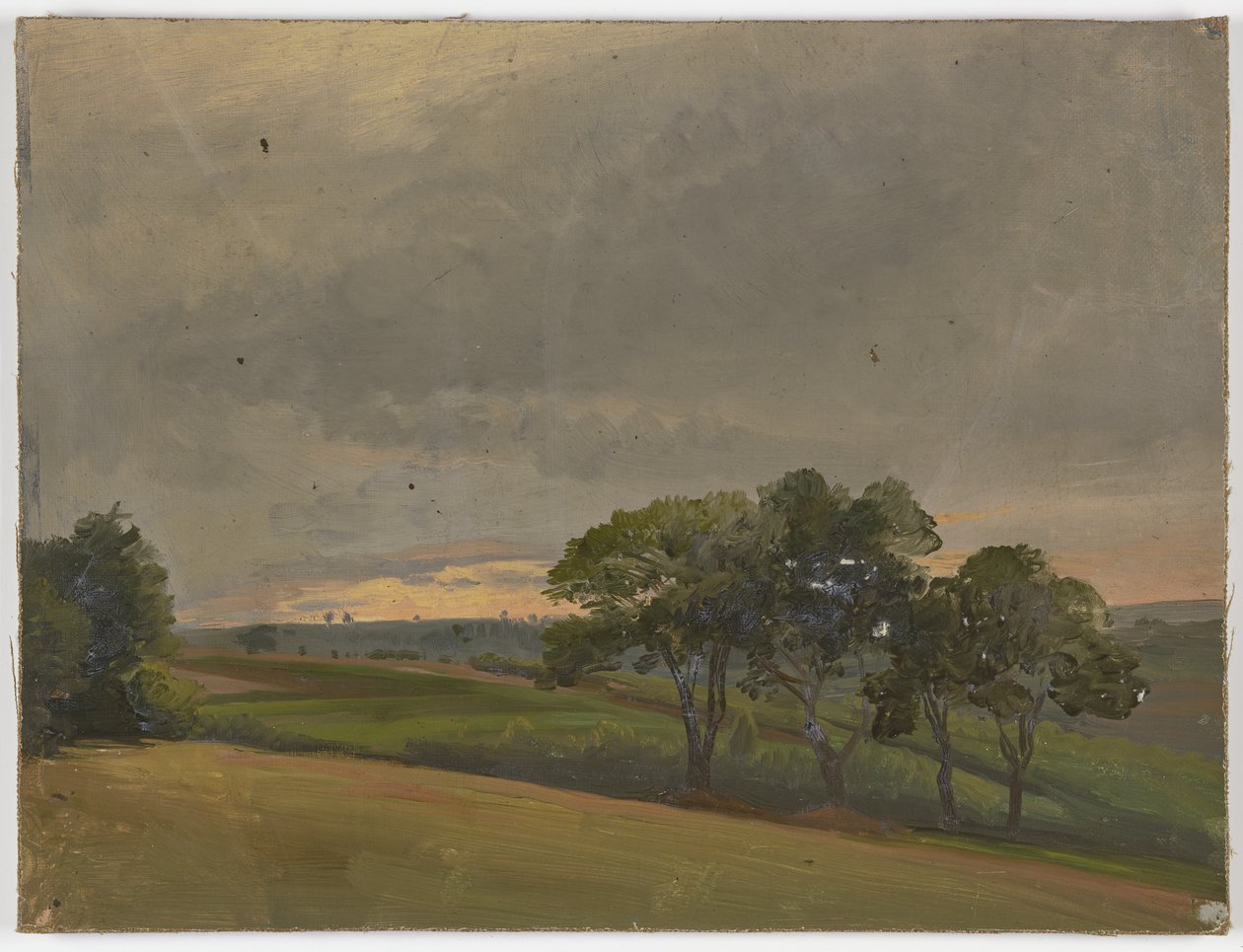 Evening meadow with trees by Jakob Becker