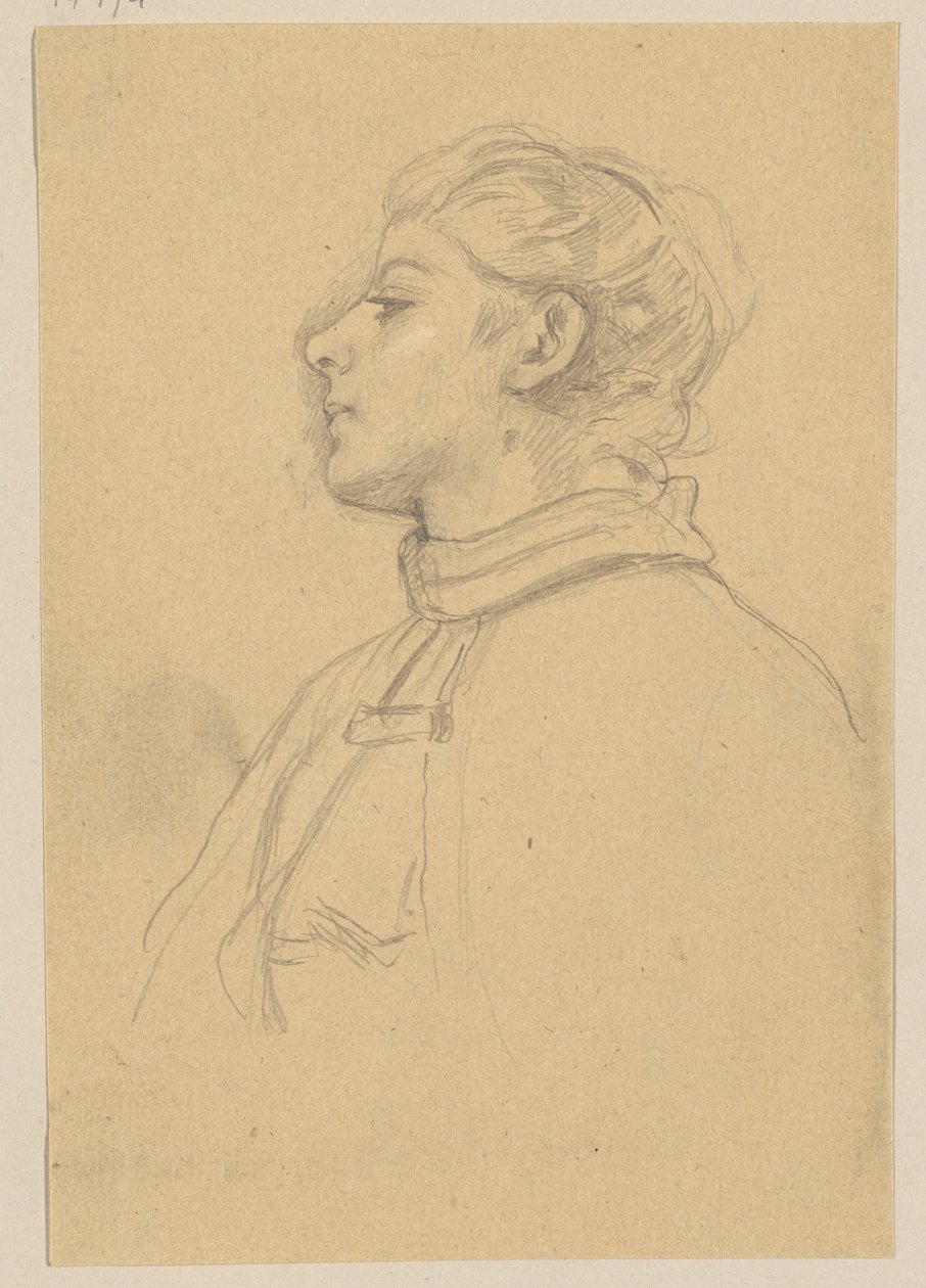 Young Woman, Slightly Viewed from Below to the Left by Jakob Becker