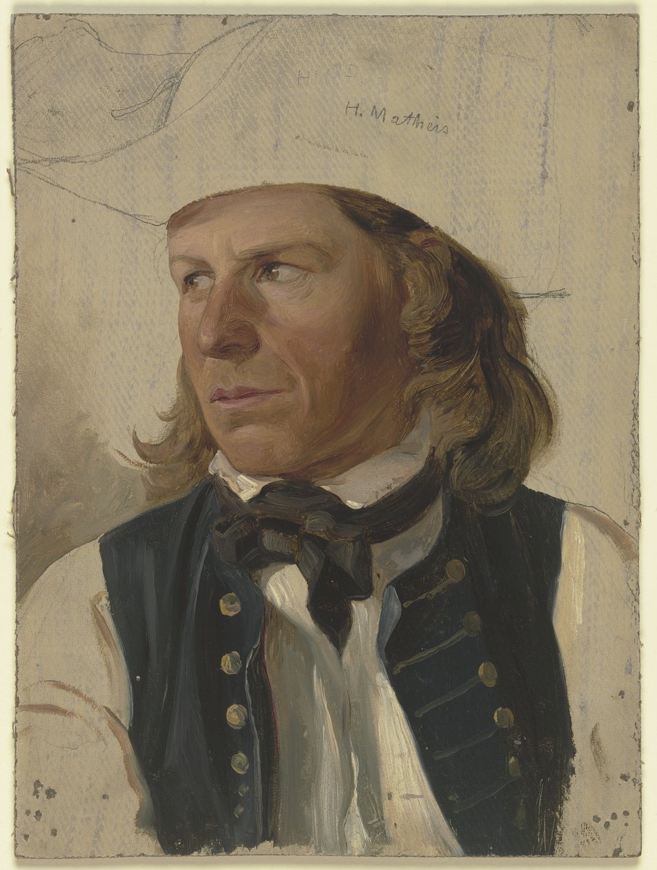 Young Farmer in a Blue Waistcoat by Jakob Becker