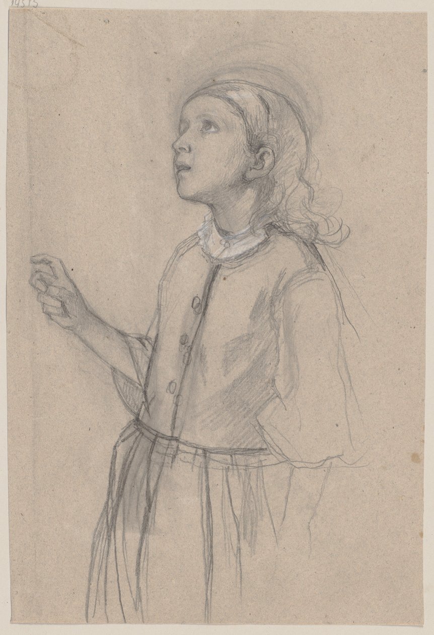 Little Girl, Drawn from the Left by Jakob Becker