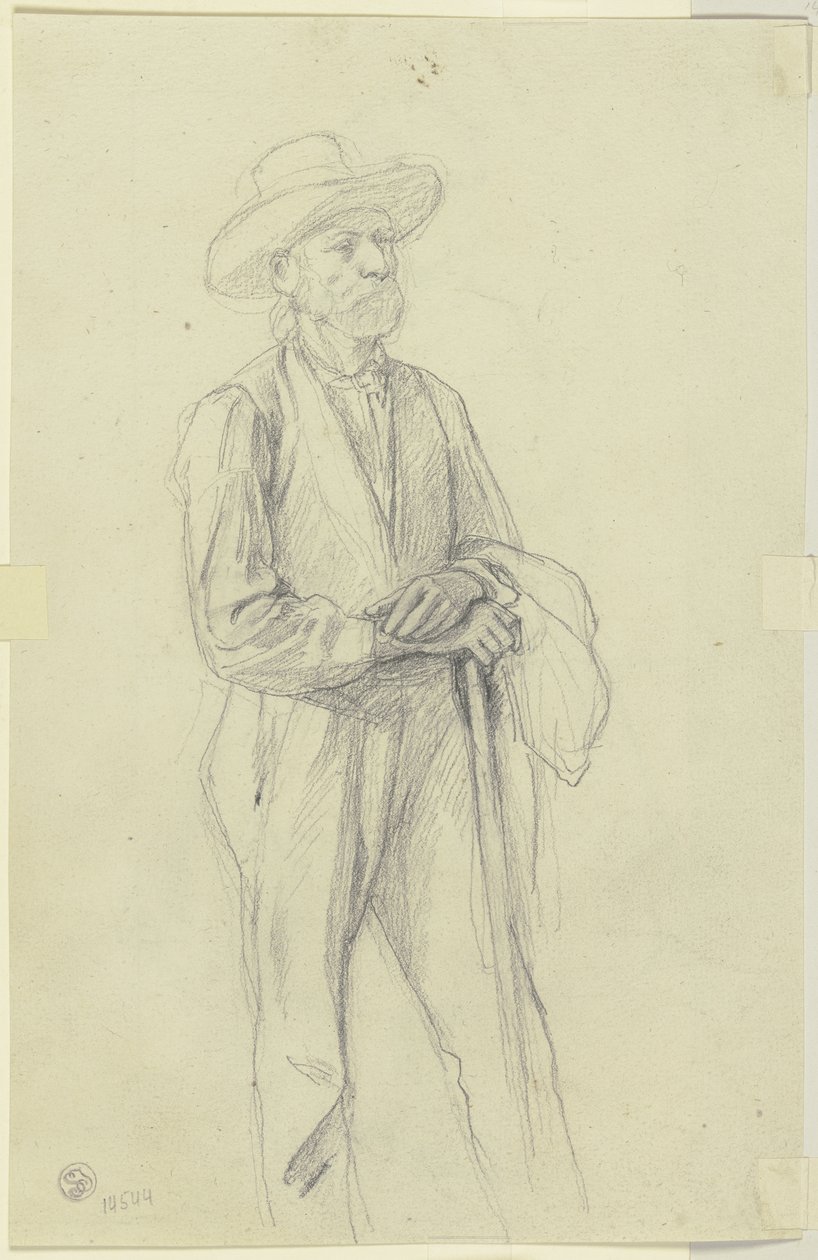 Peasant with Hat and Walking Stick by Jakob Becker