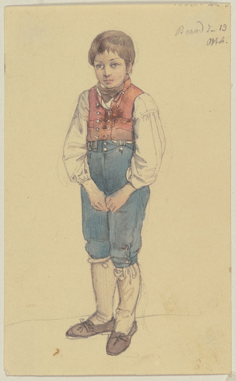 Standing Peasant Boy from Berod by Jakob Becker