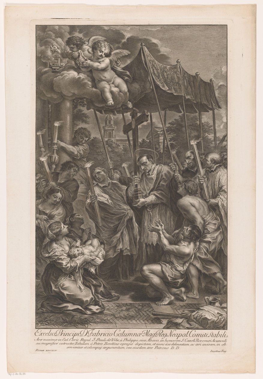 Saint Charles Borromeo Carries a Crucifix Among Plague Victims by Jakob Frey (I)