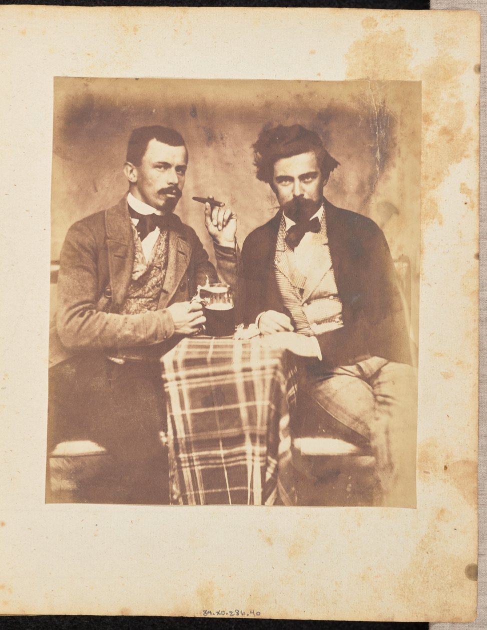 Portrait of Two Men at a Table by Jakob Höflinger