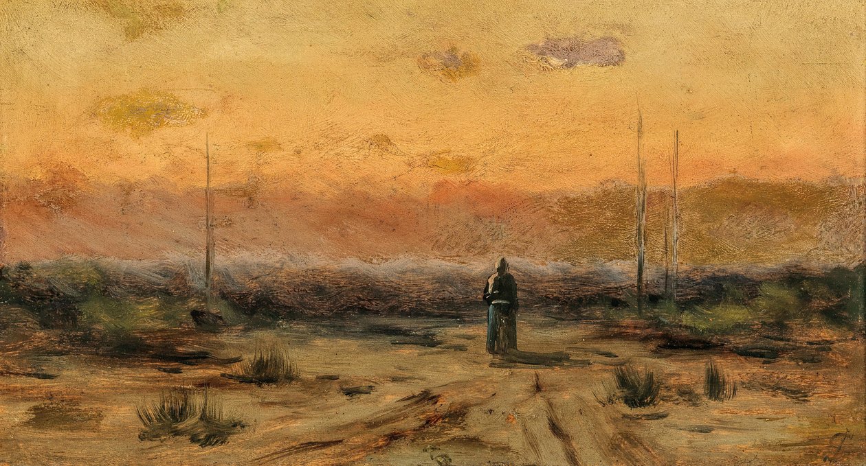 Woman on the Seashore at Sunrise by Jakub Schikaneder