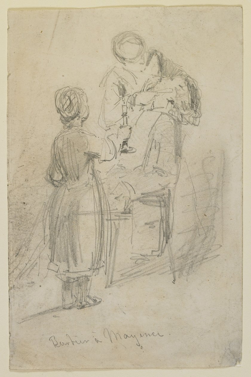 Barber in Mayence, 1858 by James Abbott McNeill Whistler