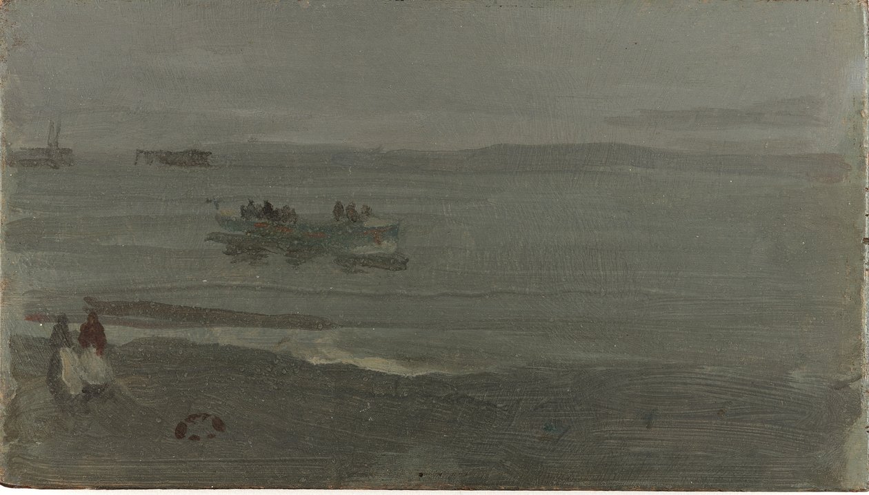 Blue and Silver - Boat Entering Pourville by James Abbott McNeill Whistler