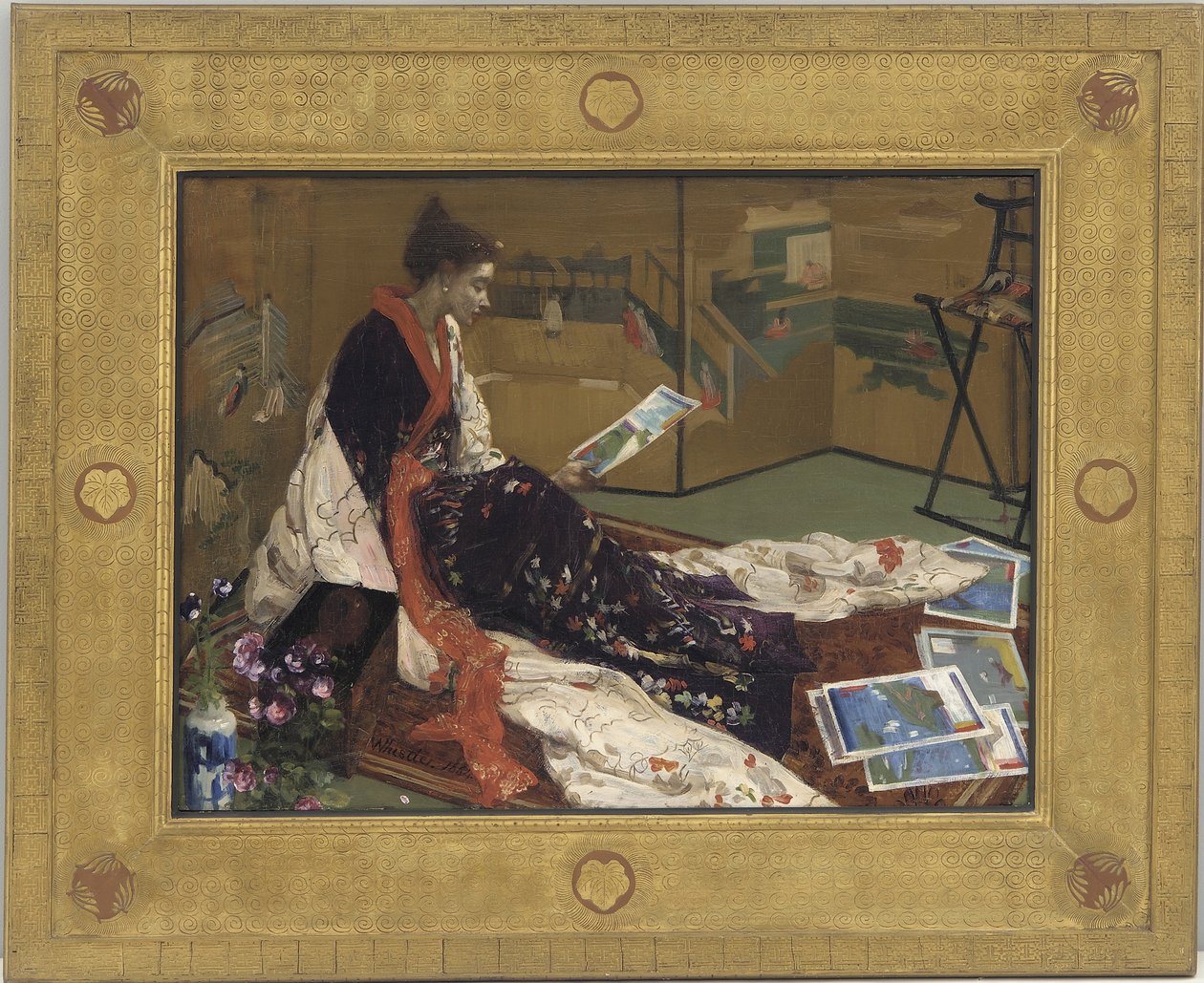 Caprice in Purple and Gold: The Golden Screen, 1864 by James Abbott McNeill Whistler