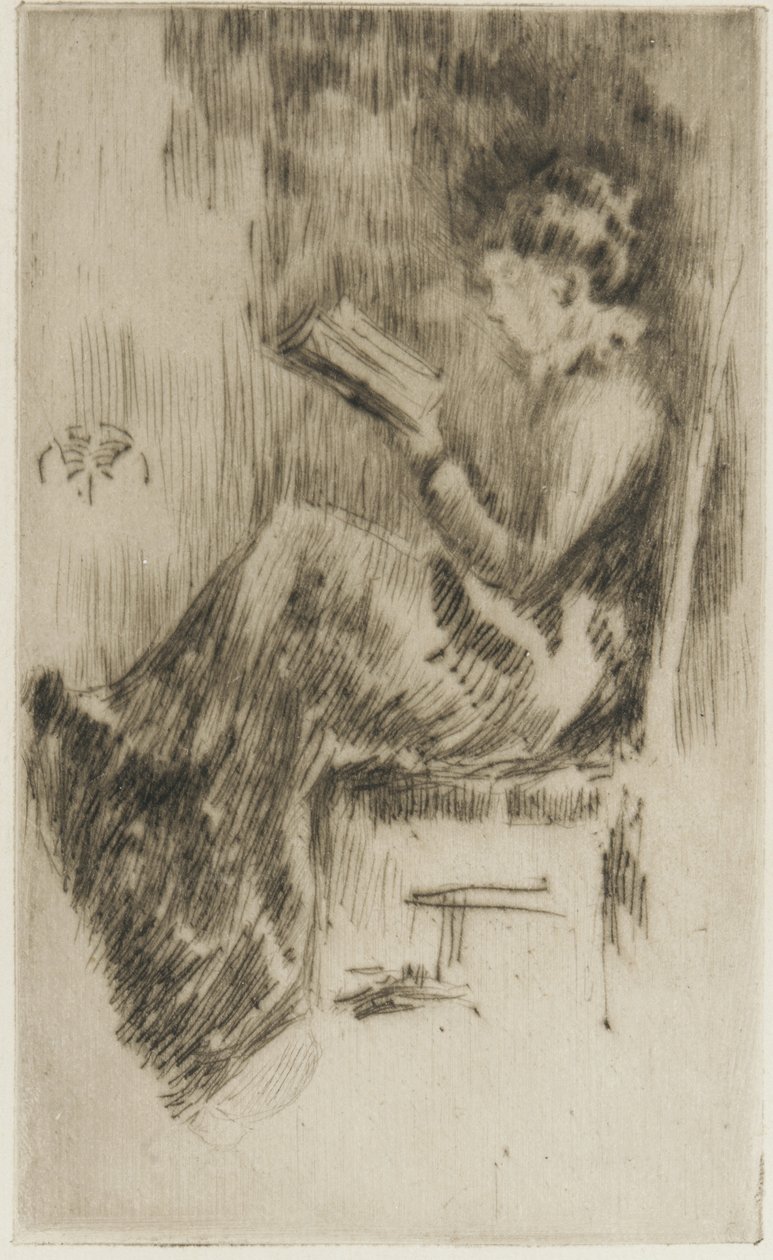 Reading a Book (possibly Lizzie Dawson) c.1873 by James Abbott McNeill Whistler