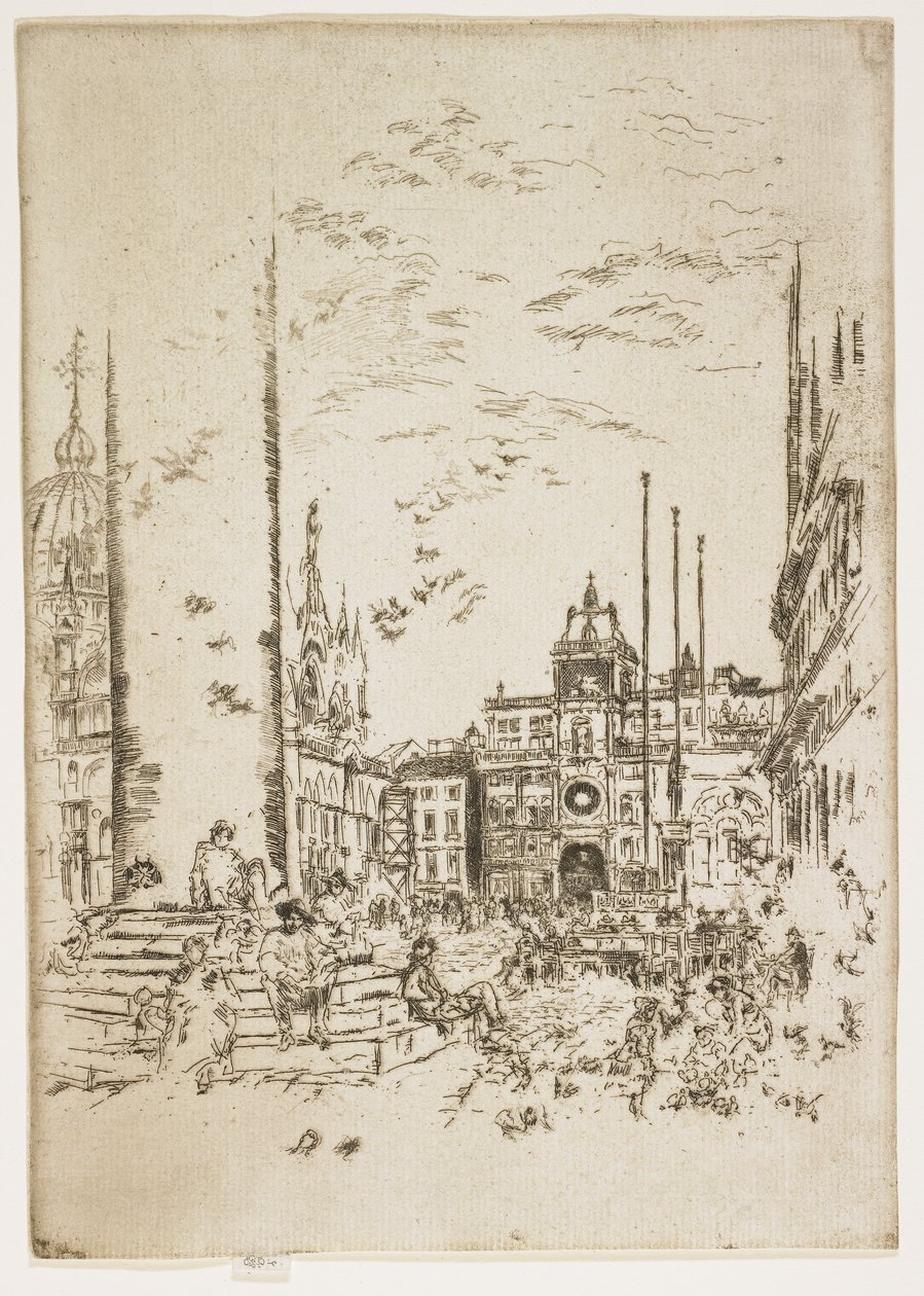 The Piazetta, plate from The Second Venice Set or Twenty-Six Etchings, 1879-1880 by James Abbott McNeill Whistler