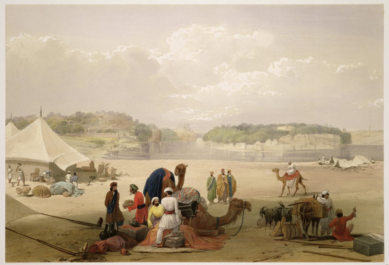 The Town of Roree, and the Fortress of Bhukker, on the Indus, from 