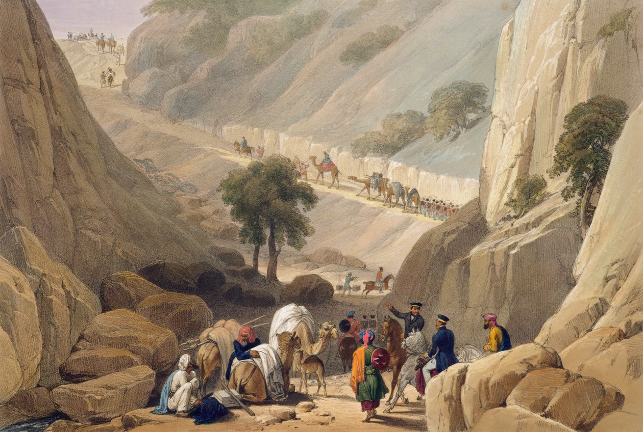The Troops Emerging from the Narrow Part of the Defile in the Koojah ...
