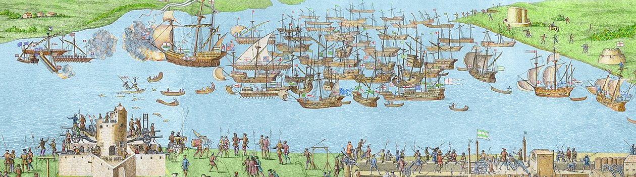 The Encampment of the English Forces near Portsmouth during the Battle of the Solent by James Basire