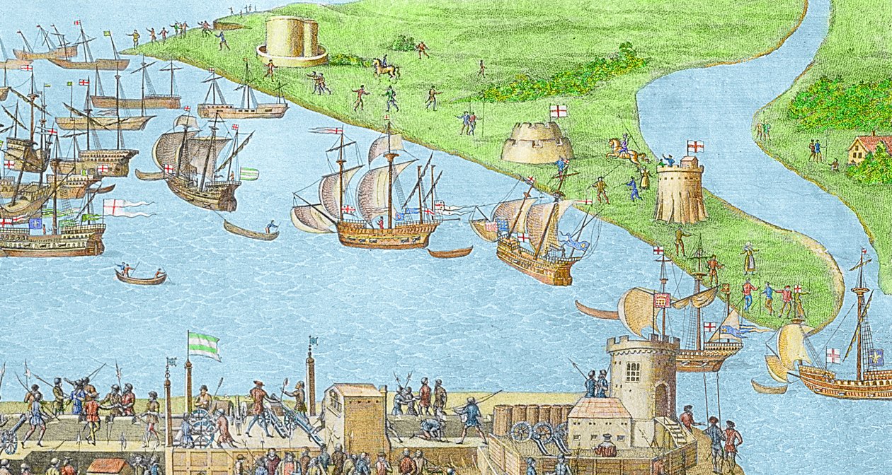 The Encampment of the English Forces near Portsmouth during the Battle of the Solent by James Basire