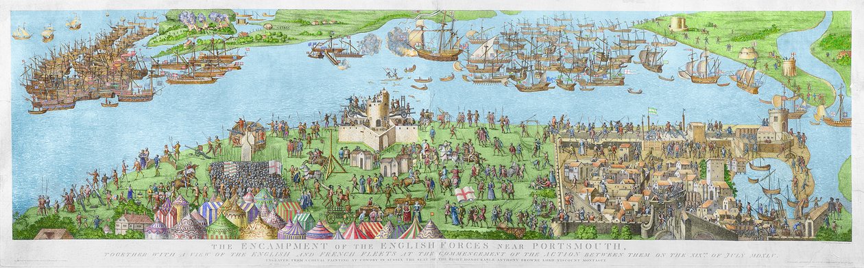 The Encampment of the English Forces near Portsmouth during the Battle of the Solent, 1778 by James Basire