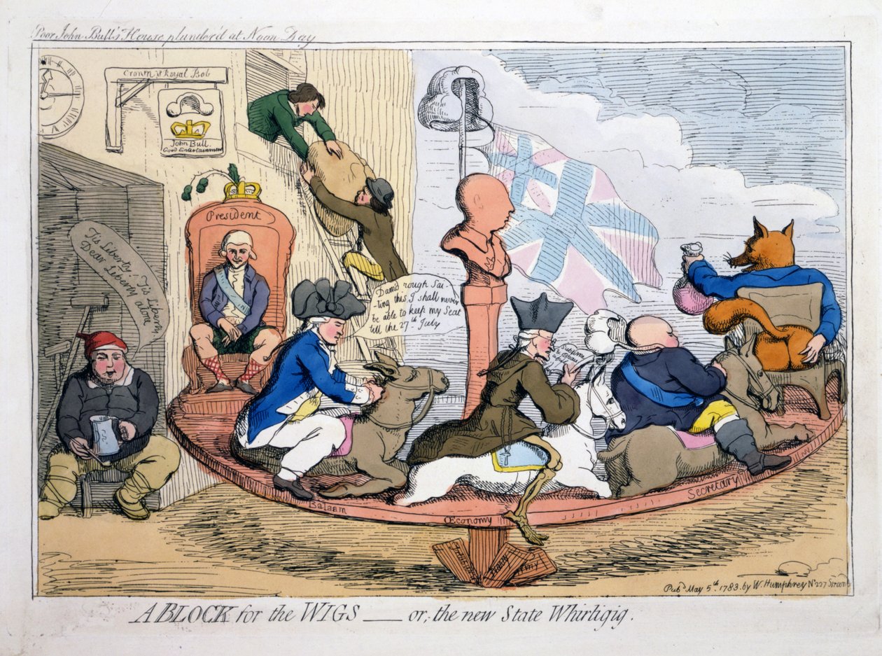 A Block for the Wigs or The New State Whirligig by James Gillray