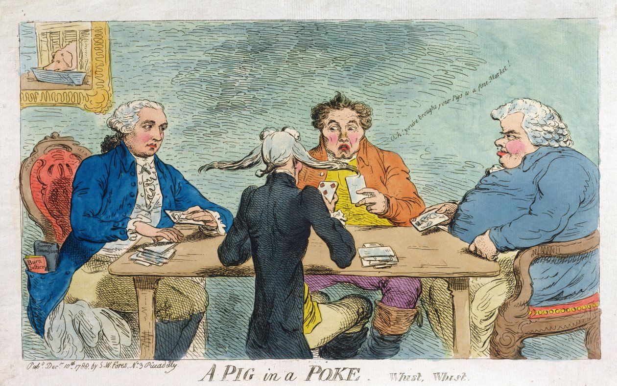 A Pig in a Poke, Published by S.W. Fores in 1788 by James Gillray