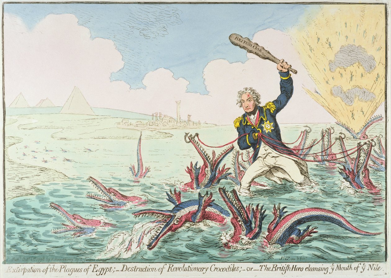 Extirpation of the Plagues of Egypt: Destruction of Revolutionary Crocodiles, 1798 by James Gillray