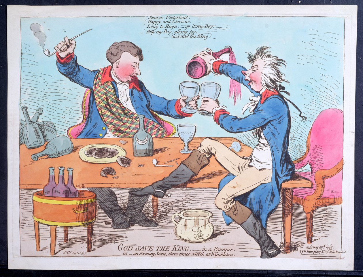 God Save the King- in a Bumper, or An Evening Scene Three Times a Week at Wimbleton by James Gillray