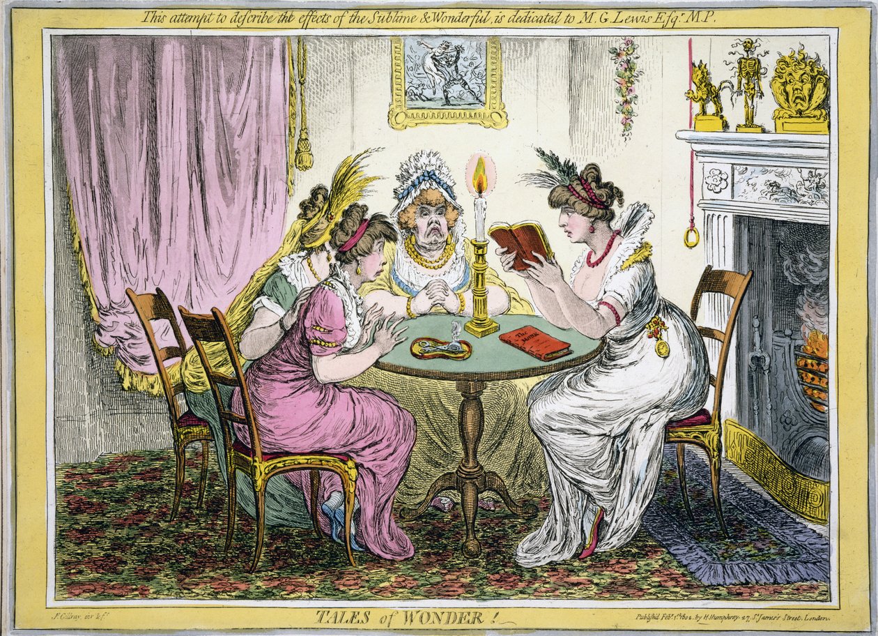 Tales of Wonder! This Attempt to Describe the Effects of the Sublime and Wonderful is Dedicated to M G Lewis Esq MP, pub. H Humprey, London, 1802 by James Gillray