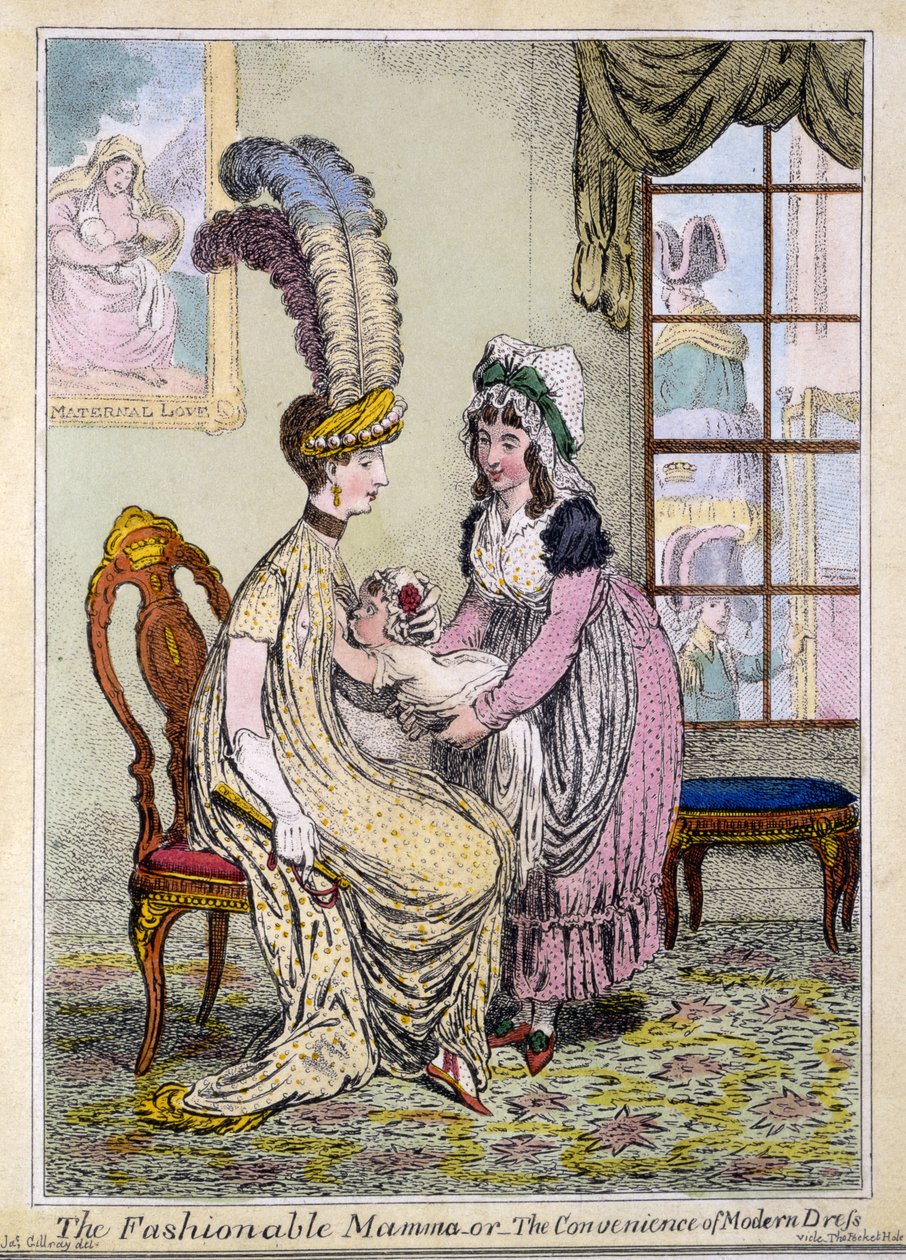 The Fashionable Mamma, or The Convenience of Modern Dress by James Gillray