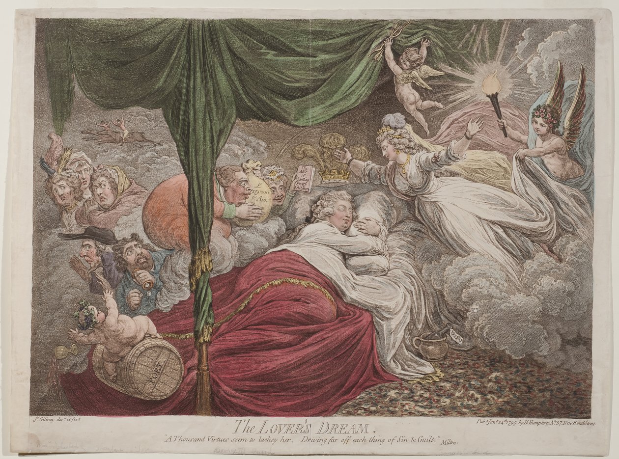The Lovers Dream, 1795 by James Gillray