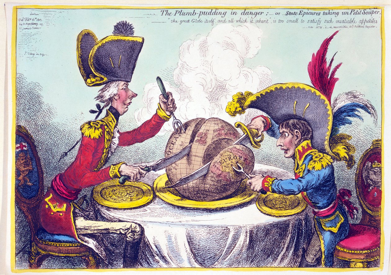 The Plum Pudding in Danger, or State Epicures taking un Petit Souper by James Gillray