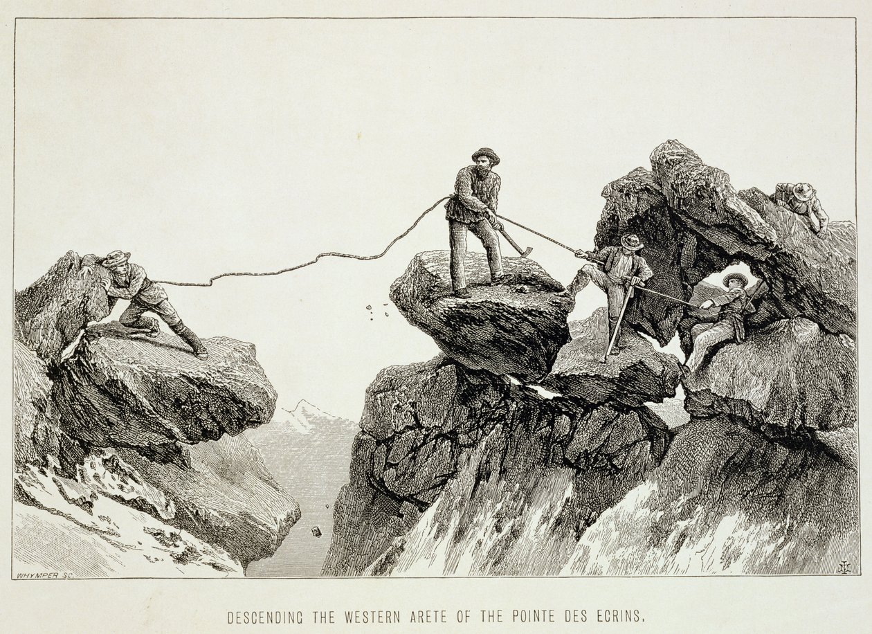 Descending the Western Arete of the Pointe des Ecrins, from 