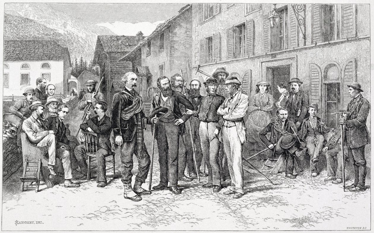 The Club Room of Zermatt in 1864, from 