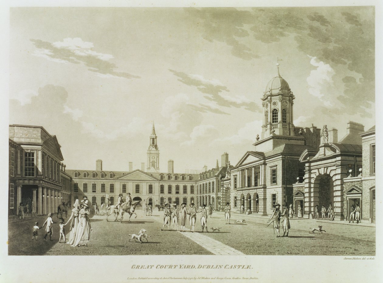 The Great Court Yard, Dublin Castle by James Malton