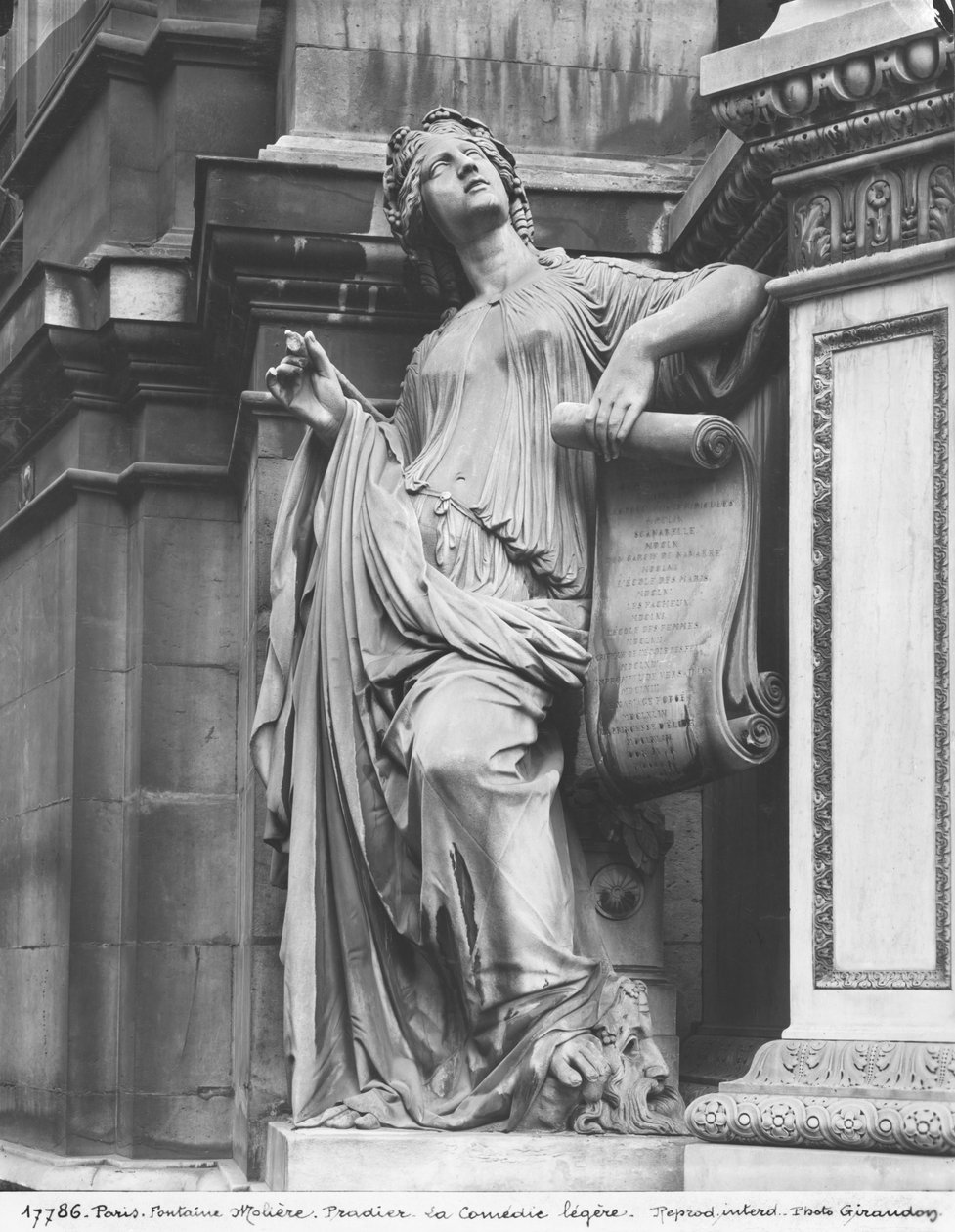 Moliere Fountain, Light Comedy, 1844 (detail) by James Pradier
