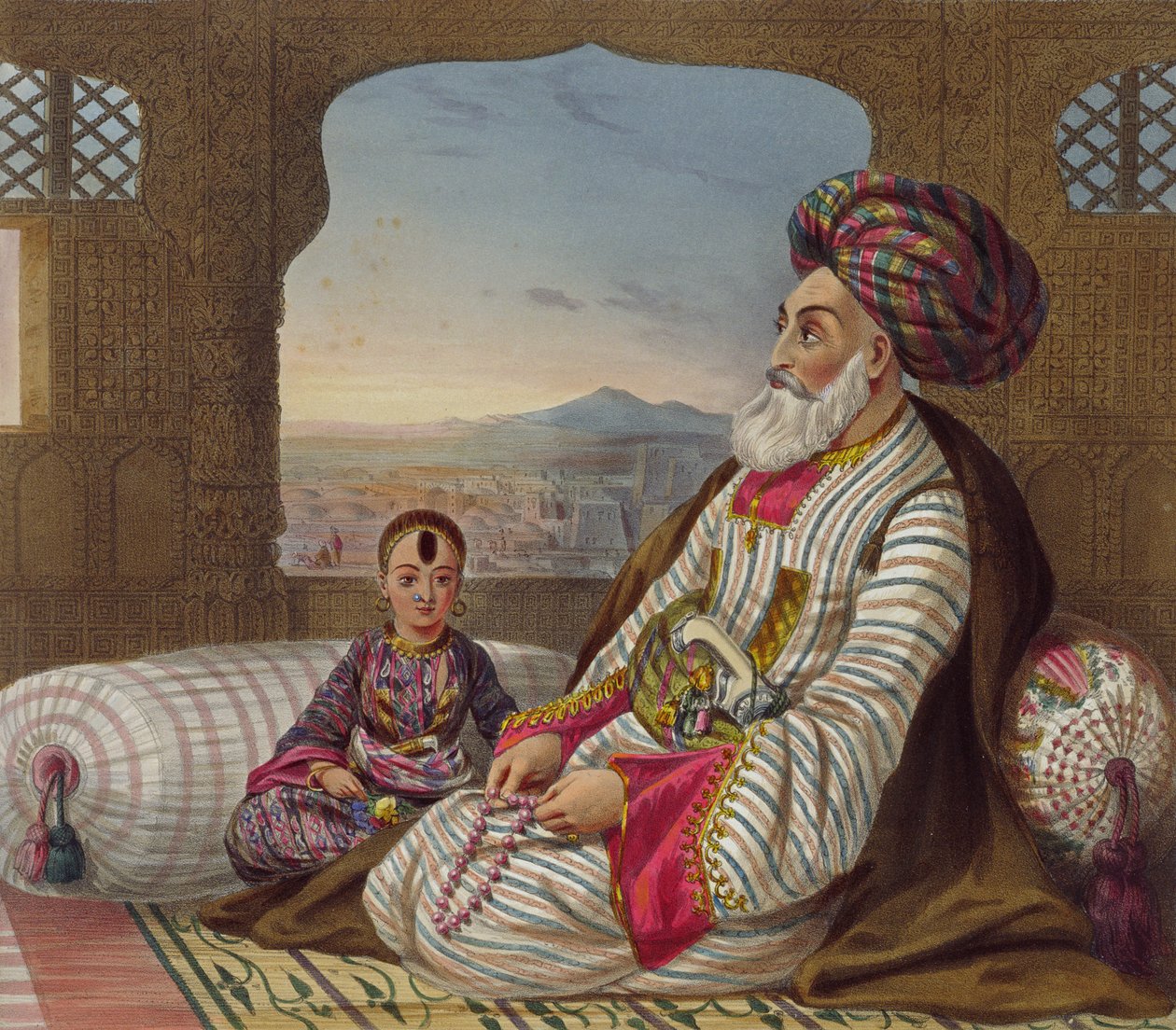 Dost Mahommed (1793-1863) King of Caubul and His Youngest Son, Plate 2 from 