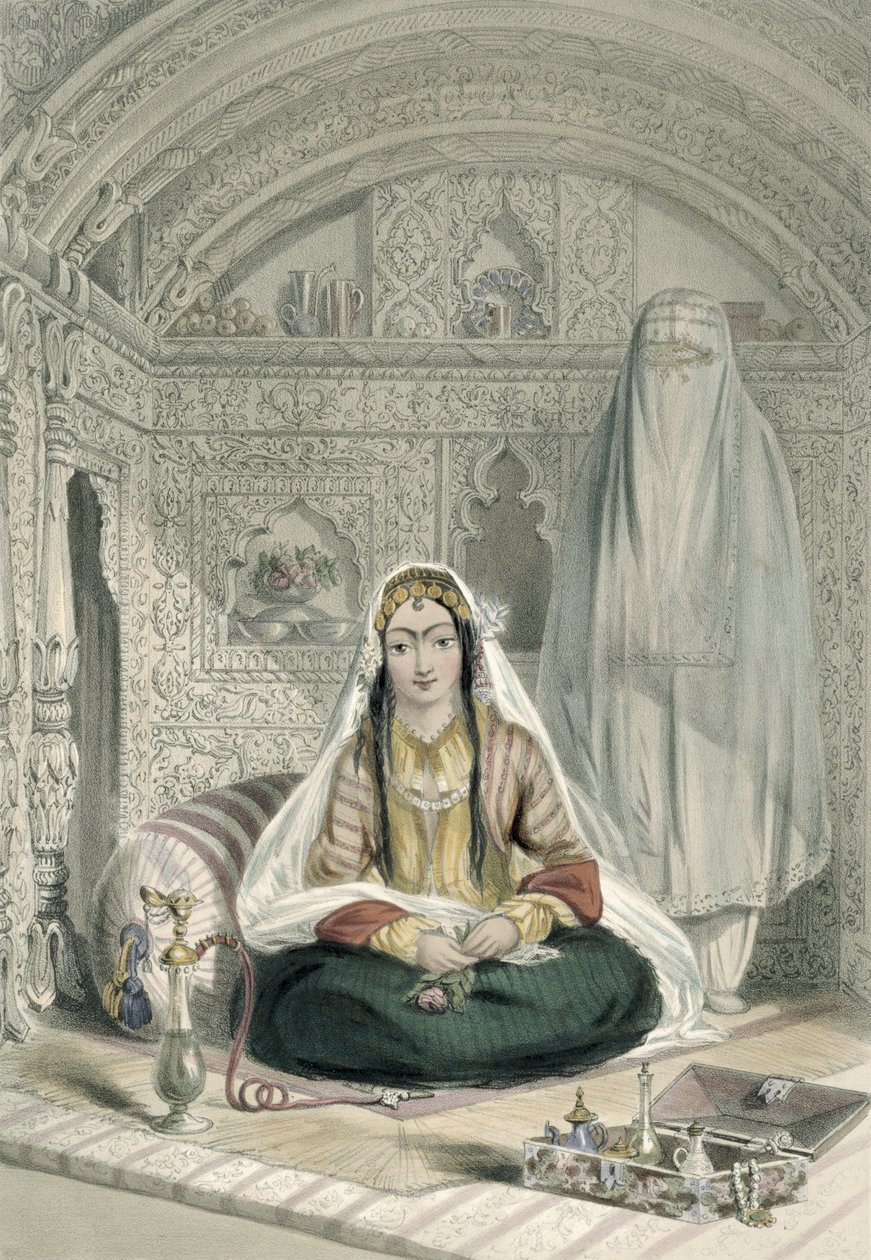 Ladies of Caubul in their In and Out-of-Door Costume, Plate 24 from 