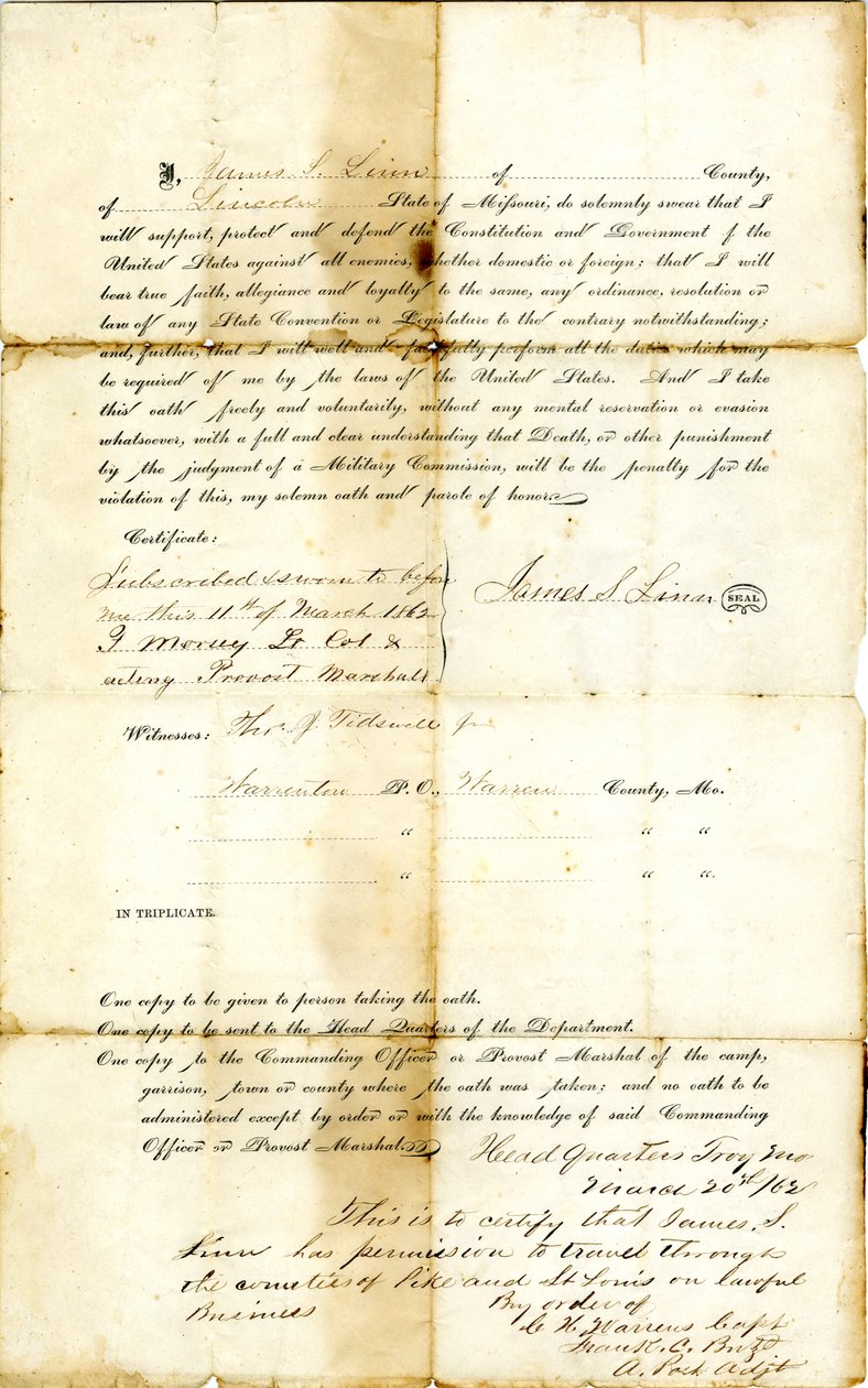 Linn Swears Loyalty to the United States of America by James S. Linn