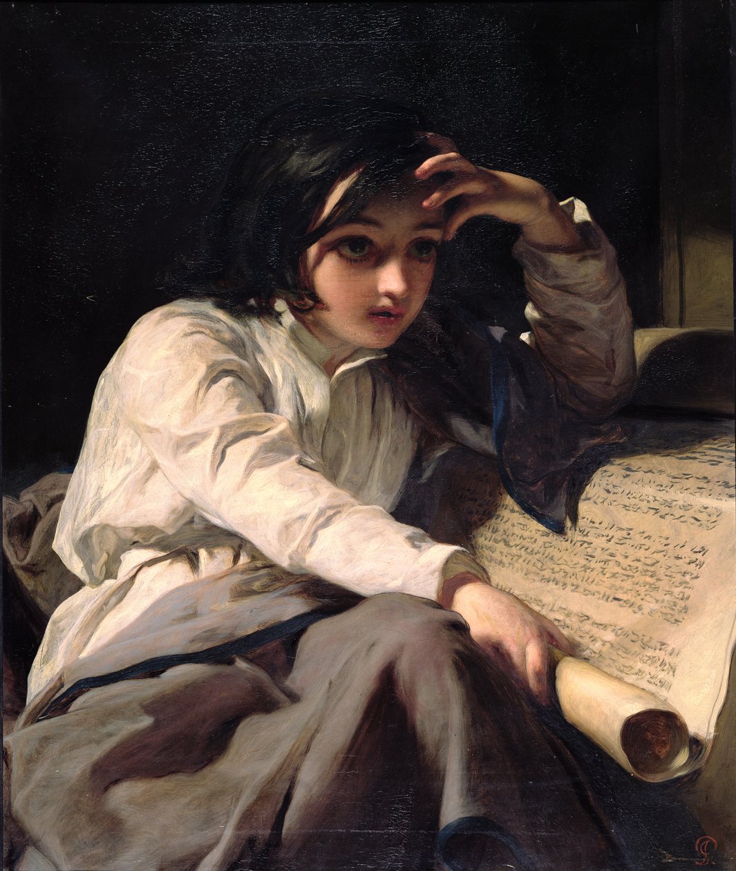 The Infant Timothy Unfolding the Scriptures, c.1853 by James Sant